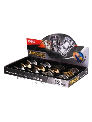 Точилка для карандашей ручная Deli ER01700, 1 отверстие, металл, ассорти, дисплей