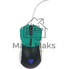 Мышь проводная Raskat MG017 черный/зеленый/белый, 6200 dpi, USB, кнопки - 7