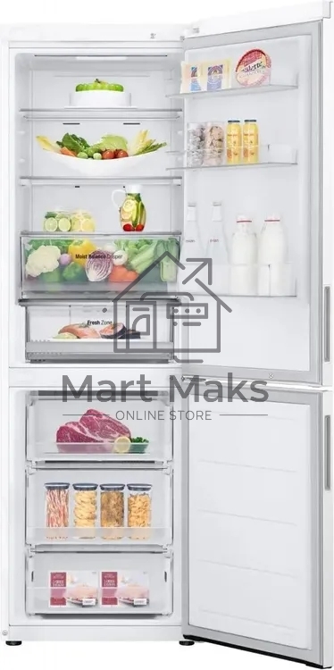 Холодильник LG GC-B459AQQW белый двухкамерный 234/110л морозилка снизу, No Frost