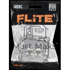 Розетка 2-местная компьютерная RJ45 категория 5Е UTP РК5е-2-0-ФлА алюминий FLITE