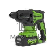 Перфоратор аккумуляторный бесщеточный GreenWorks GD24SDS2 2 ДЖ, 24V, c 1хАКБ 4 Ач и ЗУ в сумке (3803007UB)