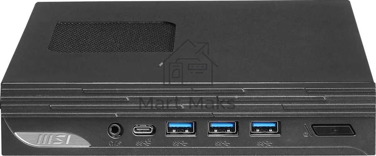 Неттоп MSI Pro DP10 12M-203RU i5 1235U (1.3) 16Gb SSD512Gb Iris Xe Windows 11 Professional 2.5xGbitEth WiFi BT 120W черный (9S6-B0A621-203)