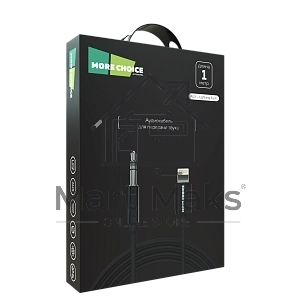 Кабель аудио MORE CHOICE (4610196409837) UK28i AUX 3.5mm Lightning 8-pin 1м, черный