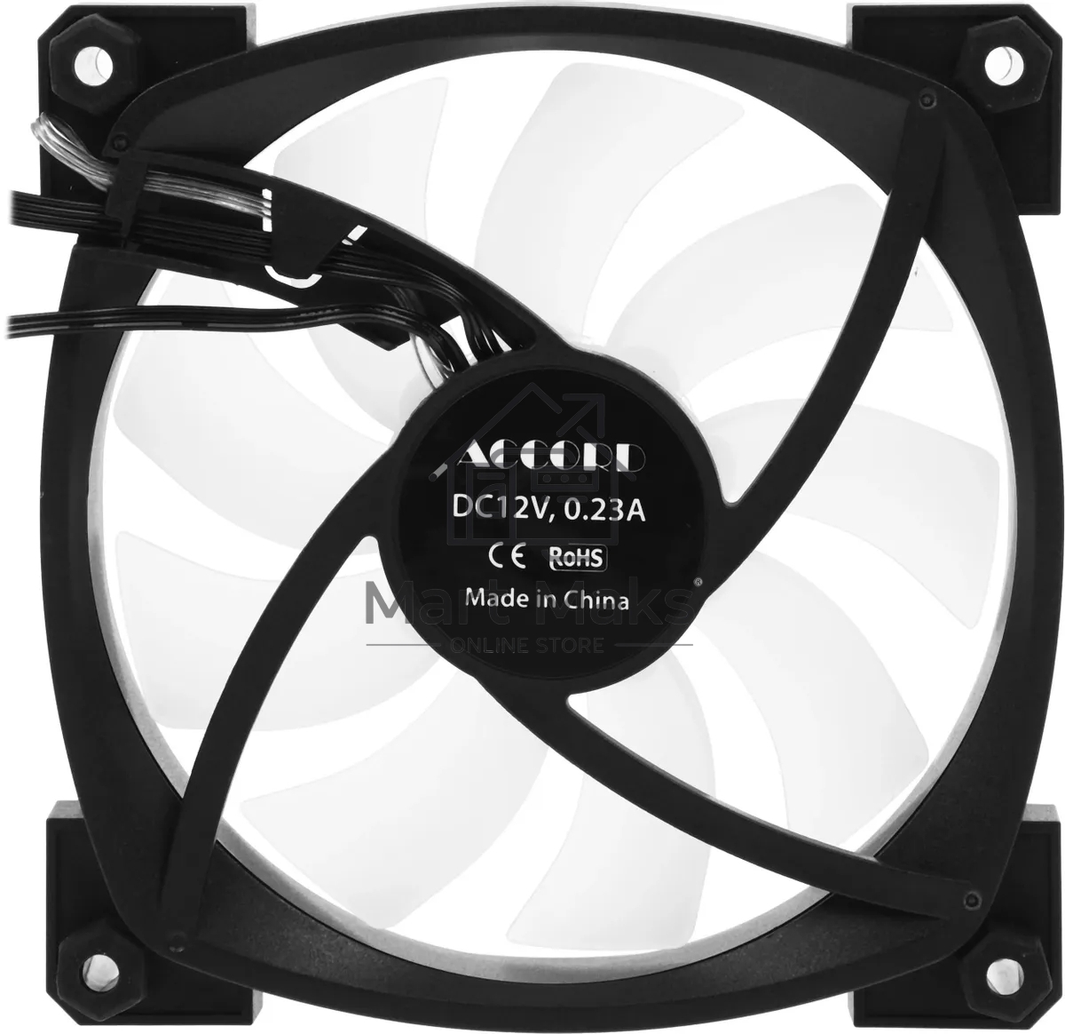 Вентилятор для корпуса Accord ACC-U12 ARGB 120х120x25 черный 4-pin 27дБ (ACC-U12 ARGB BLACK) brown box