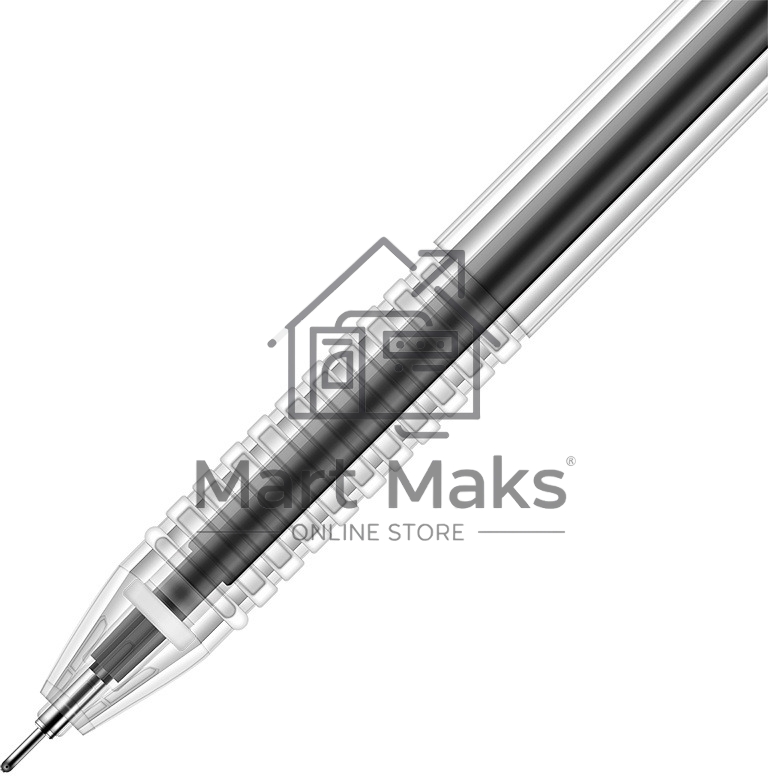 Набор ручек гелевых Deli 33205-BK прозрачный/черный, черные чернила, блистер (12шт), линия 0.5мм, резиновая манжета 12 ручек + 12 сменных стержней