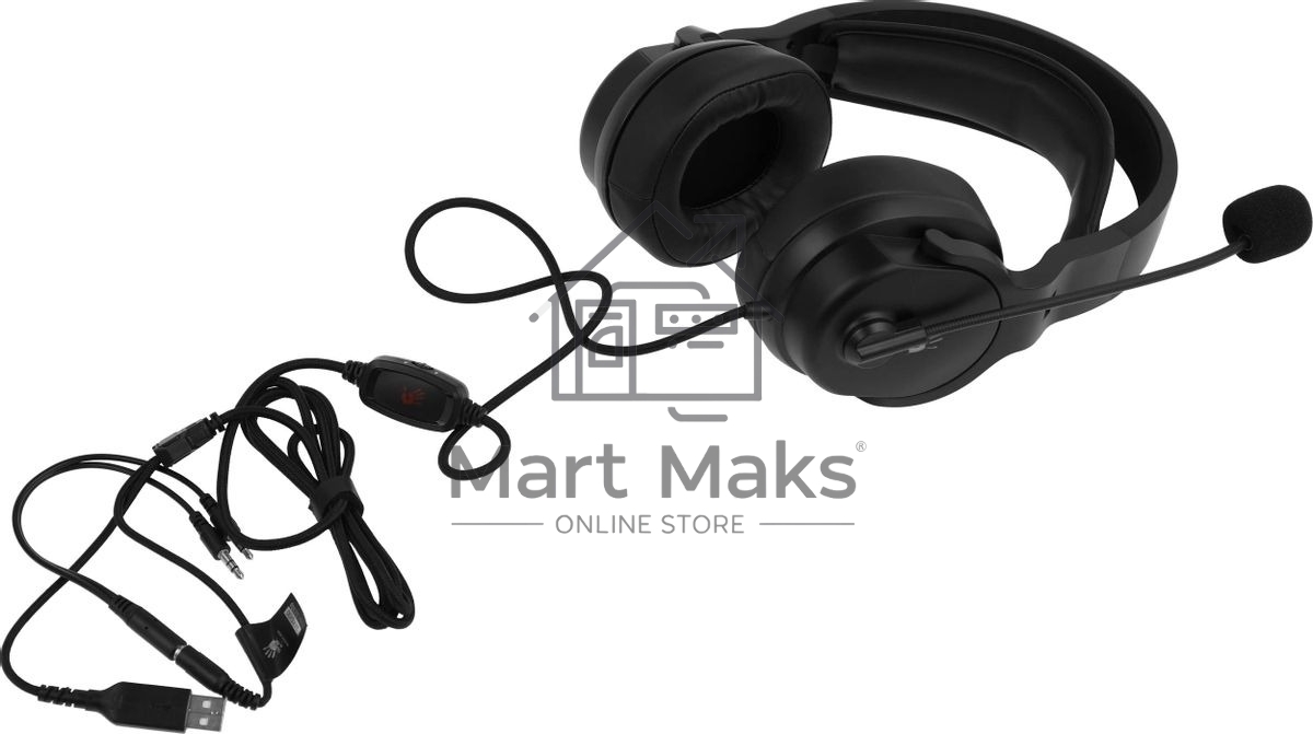 Гарнитура проводная с микрофоном A4Tech Bloody G330p черный 2м мониторные оголовье (G330P)