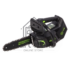 Пила цепная одноручная аккумуляторная GreenWorks GD40TCS (арбориста), 40V, 25,4 см, бесщеточная, без АКБ и ЗУ (2003807)