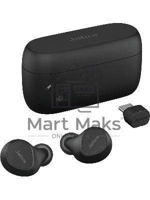 Наушники с микрофоном Jabra Evolve 2 Buds черный внутриканальные BT в ушной раковине