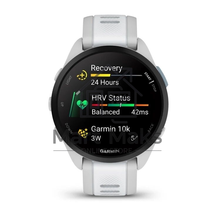 Смарт-часы Garmin Forerunner 165 белый, серый ремешок 43мм