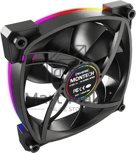 Вентилятор для корпуса Montech RX120 Reverse ARGB 120х120x25 черный 4-pin 27дБ (RX120 PWM BLACK) Ret