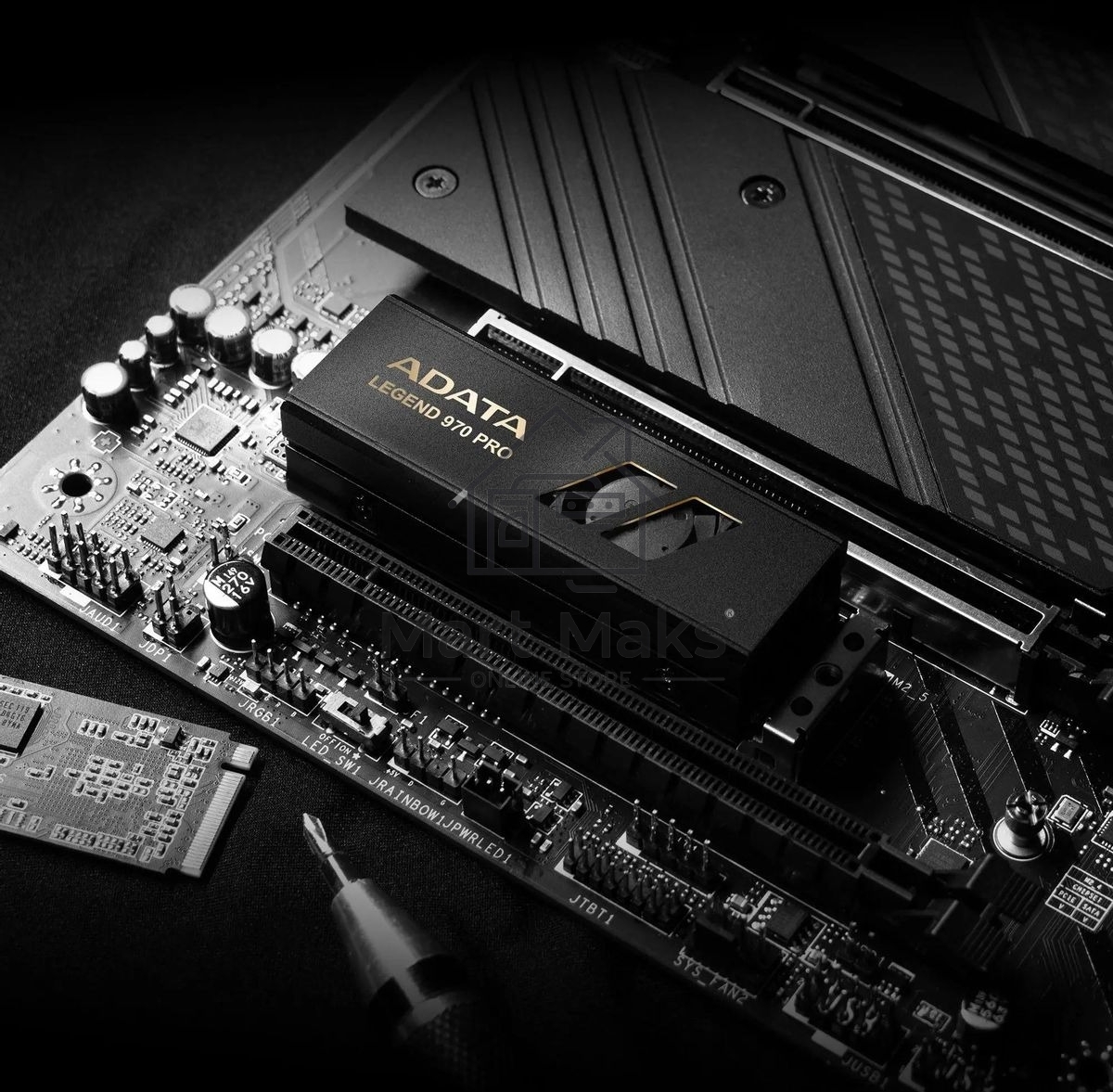 Накопитель SSD ADATA Legend 970 Pro, 2TB, PCIe 5.0 x4, M.2 2280, NVMe, R/W 14000/10000, активное охлаждение