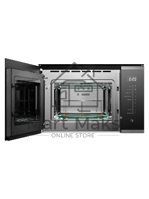 Микроволновая печь встраиваемая Kuppersberg HMW 651 BX, High-Tech, 25 л, мощность 900 Вт, кварцевый гриль, поворотный стол, 5 уровней мощности, 8 автоматических программ, размораживание, сенсорное управление, дисплей, черный/нержавеющая сталь