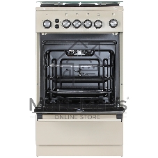 Плита газовая De Luxe 5040.40Г (КР) ЧР-013 бежевый, конфорок 4 газовых, духовка 46 л, 50 см x 85 см x 50 см