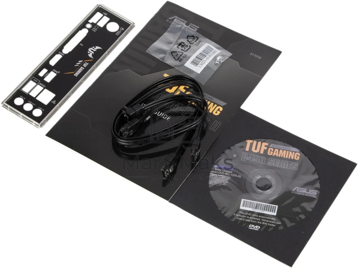 Материнская плата ASUS TUF GAMING B450M-PLUS II, AM4, AMD B450, 4xDDR4, 6xSATA, 1xM.2, 1xPCIe 3.0 x16, 1xPCIe 2.0 x16, 1xPCIe x1, 1xHDMI, 1xDVI-D, 1x 1Gb LAN, 2xUSB-A 3.2 Gen 1, 1xUSB-A 3.2 Gen 2, 2xUSB-A 2.0, 1xUSB-C 3.2 Gen 1, 3x3.5 мм, 7.1, mATX