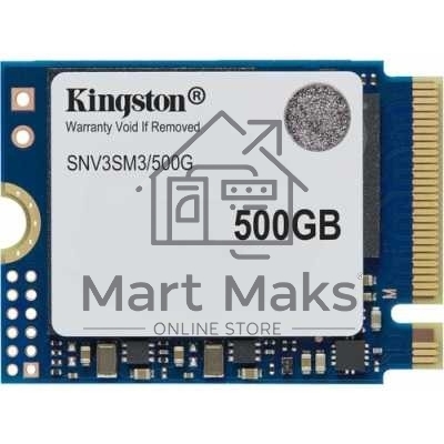 Твердотельный накопитель Kingston SSD NV3, 500GB, M.2(22x30mm), NVMe, PCIe 4.0 x4, 3D TLC, R/W 5000/3000MB/s, TBW 160, DWPD 0.2 (60 мес)