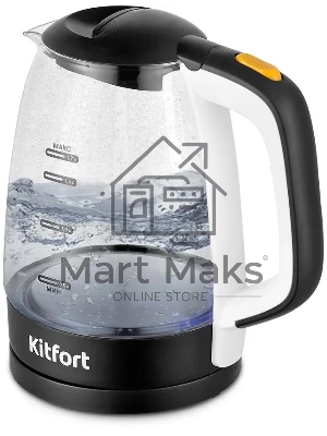 Чайник электрический KITFORT КТ-6632 черный/прозрачный