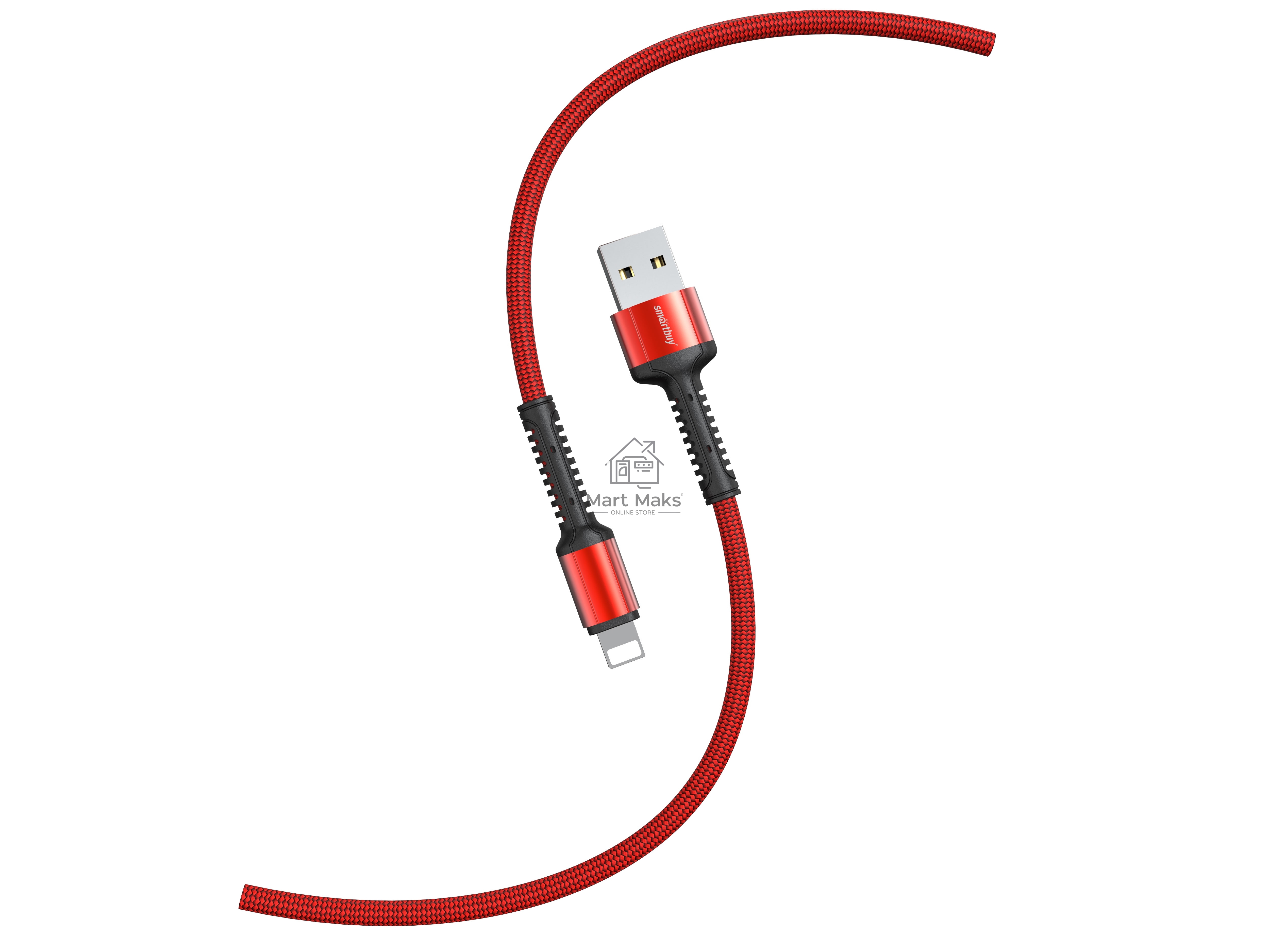 Кабель SMARTBUY (iK-512-S26r) S26 Lightning красн., 3 А,PD,нейл.,1 м
