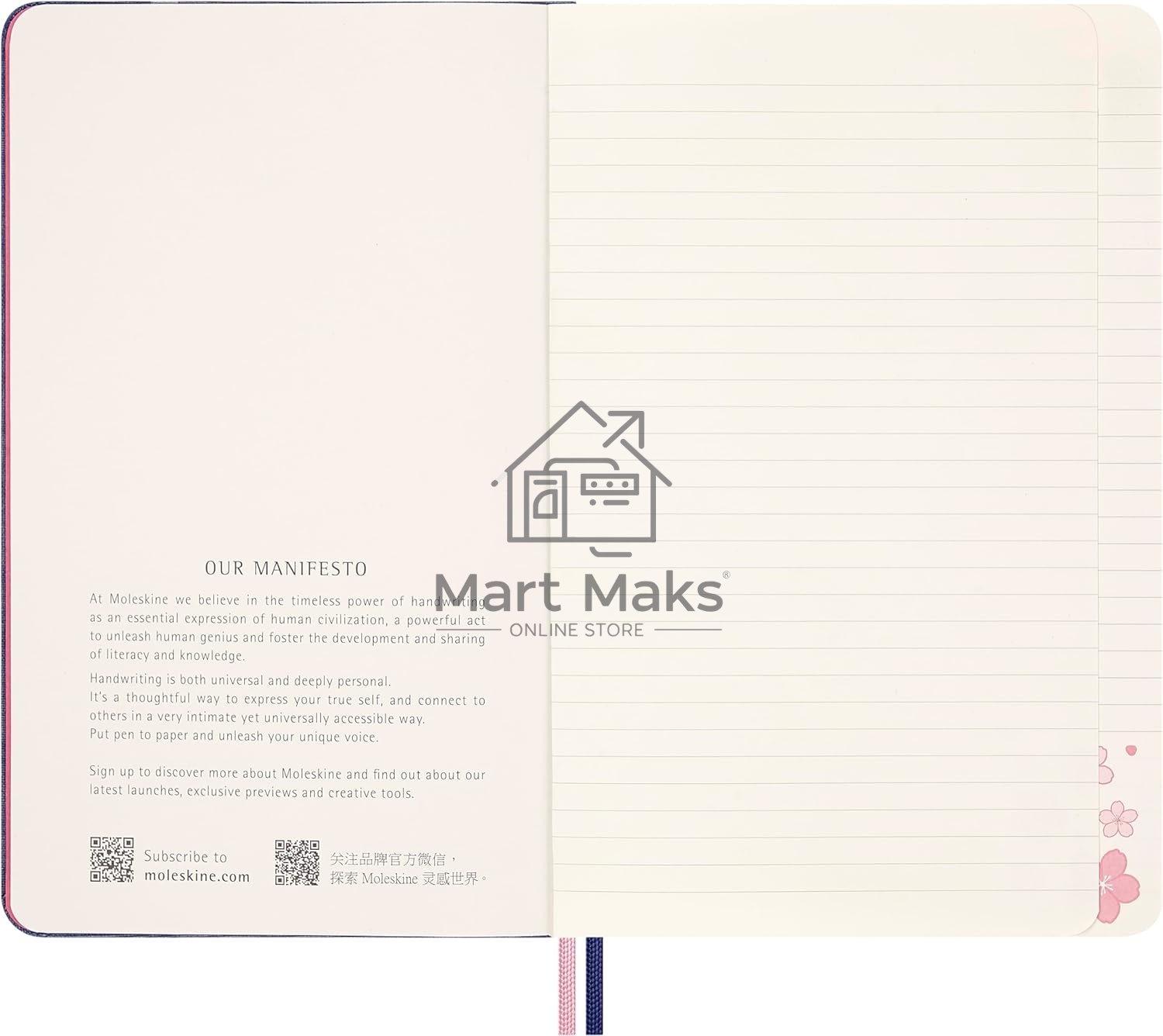Блокнот Moleskine LIMITED EDITION SAKURA LESU08MM710BOX Pocket 90x140мм, обложка текстиль, 160 страниц, линейка, подарочная коробка, синий, 2025