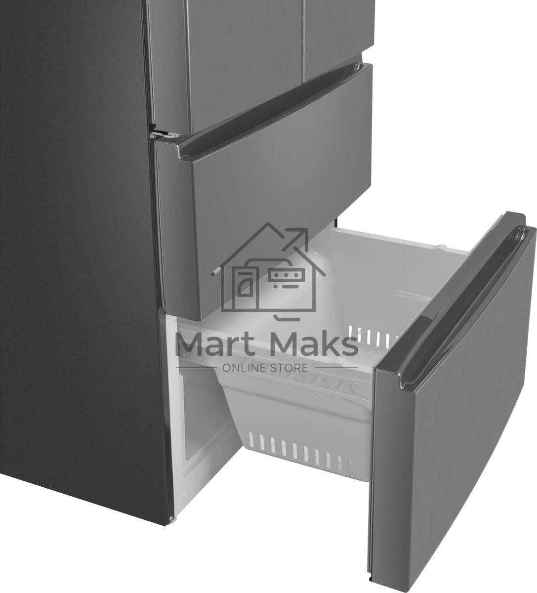 Холодильник Maunfeld MFF180NFSE01 нержавеющая сталь трехкамерный 224/113л морозилка снизу, No Frost