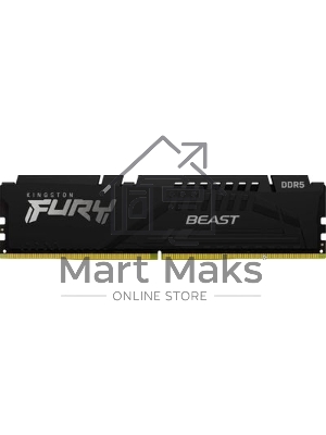 Оперативная память Kingston Fury Beast, DDR5, 32GB (1x32GB), 5600 MHz, CL40, с радиатором, чёрный
