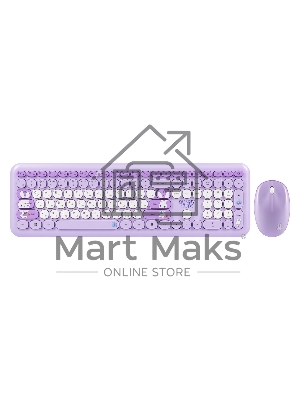 Комплект клавиатура+мышь Smartbuy Cute Bunny беспроводной, USB, 1000 DPI, сиреневый/белый