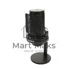 Микрофон конденсаторный Gembird M-01N, подсветка RGB, шумоподавление, настольный держатель, черный
