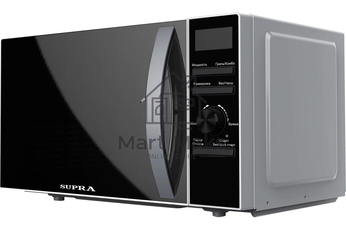 Микроволновая печь SUPRA 20TSG55 серебристый, 20 л, 700 Вт, переключатели - поворотный механизм/кнопки