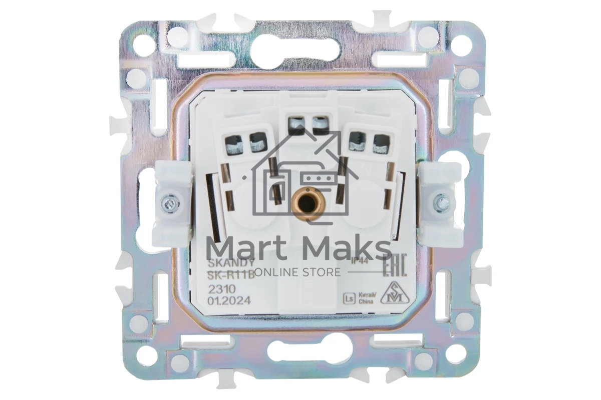 Розетка 1-местная IEK SKANDY SK-R11B (SK-R16-16-44-K10) с заземлением, с защитными шторками и крышкой 16А IP44, бежевый