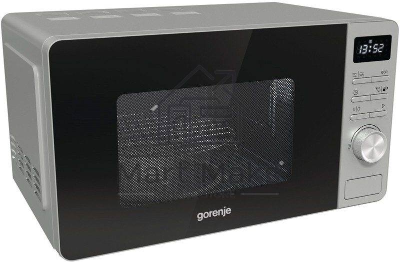 Микроволновая печь Gorenje GRILL MO23A4X нержавеющая сталь, 23 л, 800 Вт, переключатели - поворотный механизм/кнопки