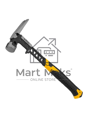 Молоток строительный Denzel 450 г, цельнокованый, боек с магнитом, двухкомп. обрезин. рук-ка