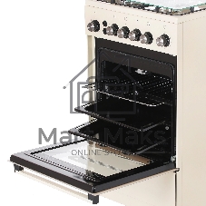 Плита газовая De Luxe 5040.40Г (КР) ЧР-013 бежевый, конфорок 4 газовых, духовка 46 л, 50 см x 85 см x 50 см