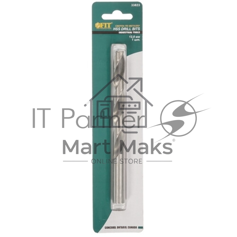 Сверло FIT IT по металлу HSS полированное в блистере 12,0 мм (1 шт.) 33823