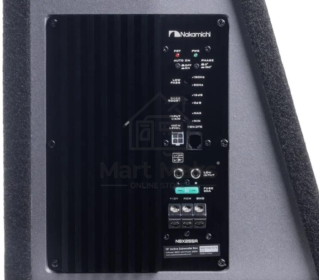 Сабвуфер автомобильный Nakamichi NBX255A 300Вт активный (25см/10