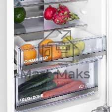 Встраиваемый холодильник Maunfeld MBF19354NFWGR LUX Inverter белый двухкамерный 209/64 л морозилка снизу, No Frost