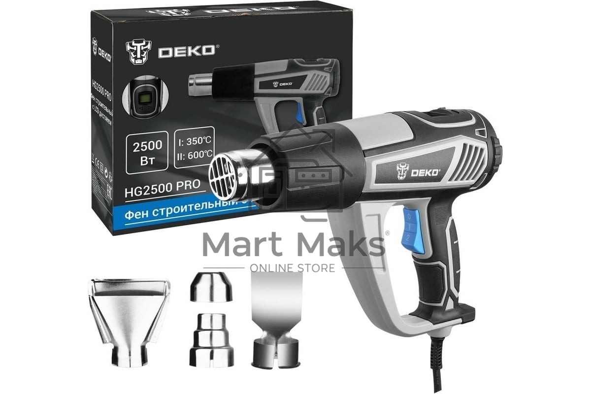 Технический фен Deko HG2500 PRO 2500Вт темп.350/600С