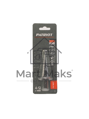 Сверло PATRIOT EXPERT по металлу ступенчатое 4-12 мм, Р6М5, упаковка блистер