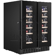 Винный шкаф Temptech OX2DX60DRB черный, 116 л, 2 отсека, 38 бут., класс G