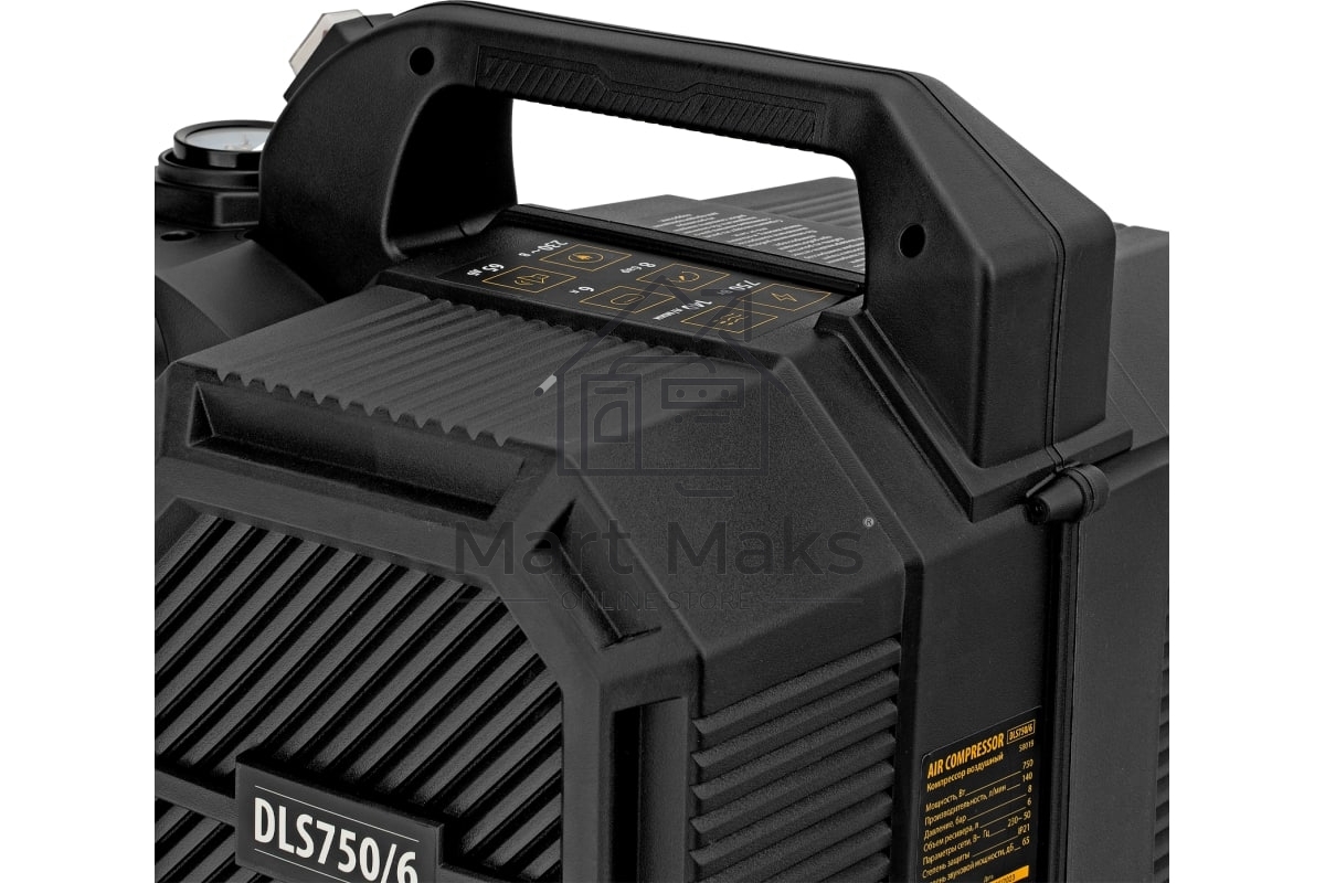 Компрессор Denzel DLS750/6 безмасляный малошумный 750 Вт, 140 л/мин,ресивер 6 л