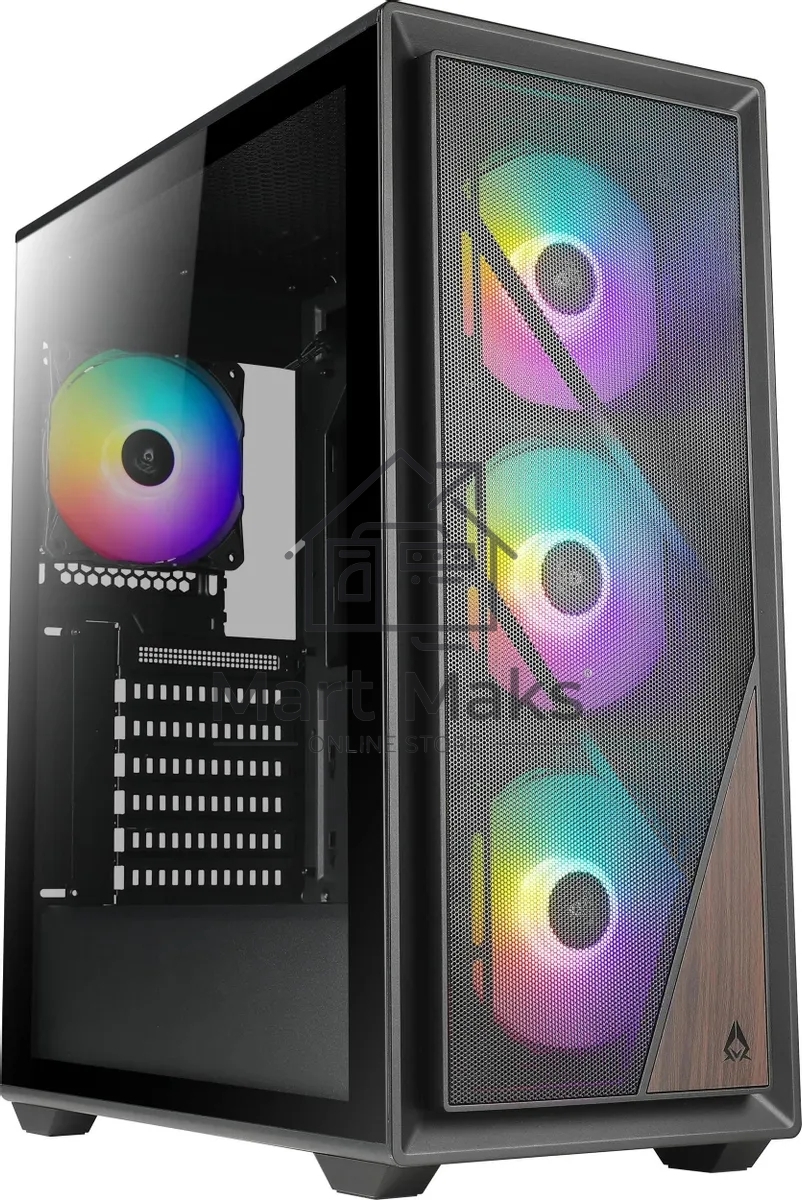 Компьютерный корпус Azza Forest черный без БП ATX 4x120mm 4x140mm 2xUSB3.0 audio bott PSU