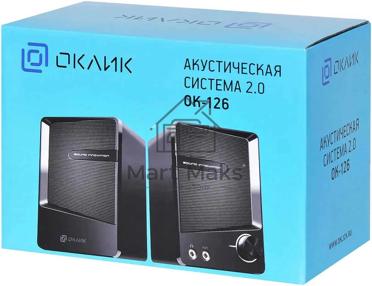Колонки Oklick OK-126 2.0 черный 6Вт