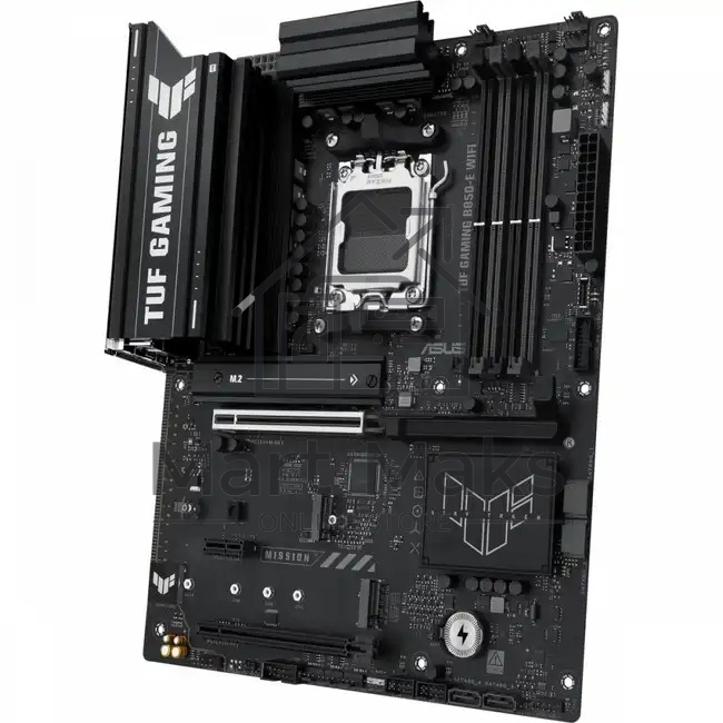 Материнская плата ASUS TUF Gaming B850-E WiFi, AM5, AMD B850, 4xDDR5, 4xSATA, 3xM.2, 1xPCIe 5.0 x16, 1xPCIe 4.0 x16, 1xPCIe x1, 1xDP, 1xHDMI, 2xUSB-C (1x10Gbps, 1x20Gbps), 3xUSB-A 5Gbps, 3xUSB-A 2.0, 1x2.5Gb LAN, Wi-Fi 6E, Bluetooth 5.3, 3x3.5 мм, 7.1, AT