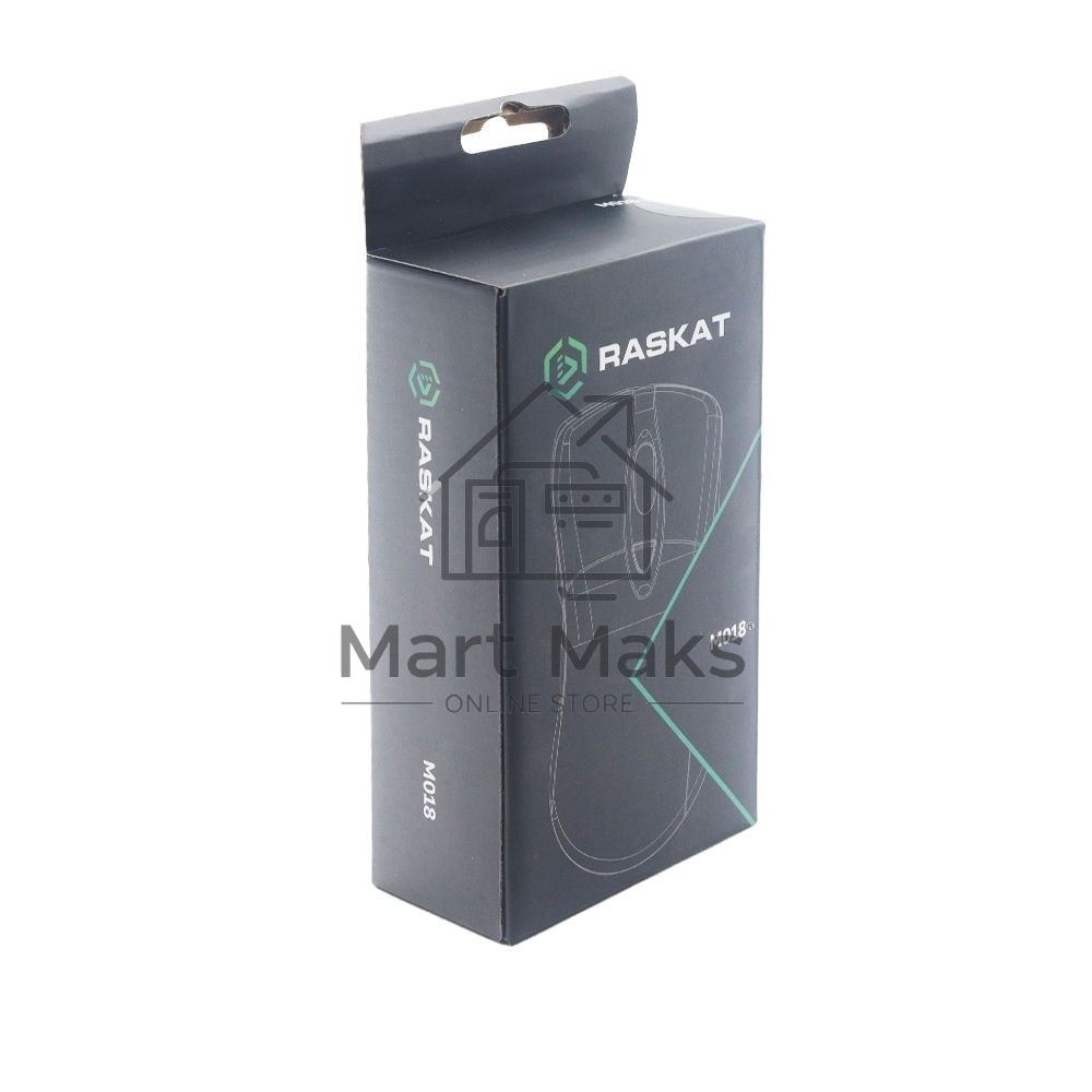 Мышь проводная Raskat M018 черный, 3200 dpi, USB, кнопки - 6