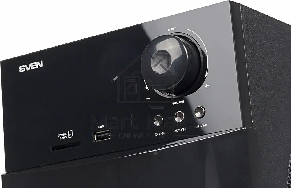 Аудиоколонки SVEN HT-210, черный, акустическая система 5.1, мощность (RMS):50Вт+5x15Вт, Bluetooth, Optical, Coaxial, FM-тюнер, USB/SD, дисплей, ПДУ