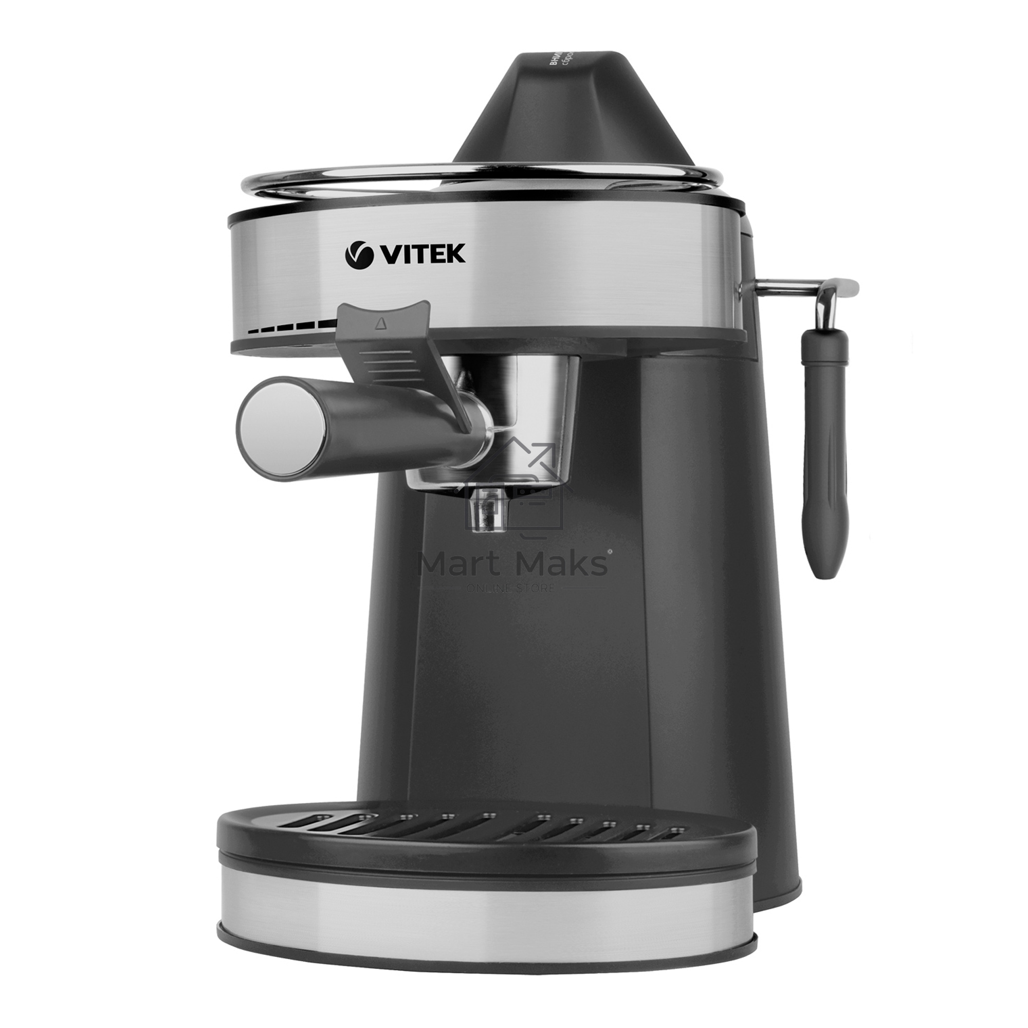 Кофеварка рожковая Vitek VT-1524 серый, исп. кофе - молотый, 0.24 л, 750 Вт, 5 Бар.