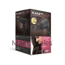 Фен Scarlett SC-HD70IT15 черный, 1800 Вт, компактный, ионизация