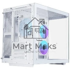 Корпус mATX Eurocase M2771 white, без БП, закаленное стекло 2 стороны