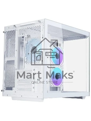 Корпус mATX Eurocase M2771 white, без БП, закаленное стекло 2 стороны
