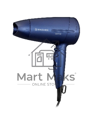 Фен BRAYER BR3020 синий, 1600 Вт, компактный
