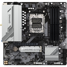 Материнская плата Gigabyte B650M GAMING PLUS WIFI, AM5, AMD B650, 4xDDR5, 4xSATA, 2xM.2, 1xPCIe 4.0 x16, 1xPCIe x1, 1xHDMI, 2xDP, 1x2.5Gb LAN, Wi-Fi 6E, Bluetooth 5.3, 1xUSB-C 5Gbps, 3xUSB-A 5Gbps, 2xUSB-A 2.0, 1xPS/2, 3x3.5 мм, 7.1, mATX