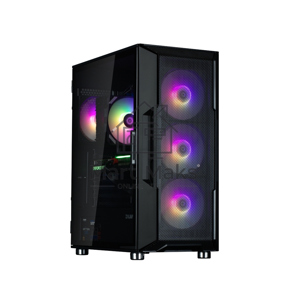 Компьютерный корпус ZALMAN I3 NEO ARGB BLACK, ATX, BLACK, FRONT MESH, WINDOW, 2x3.5